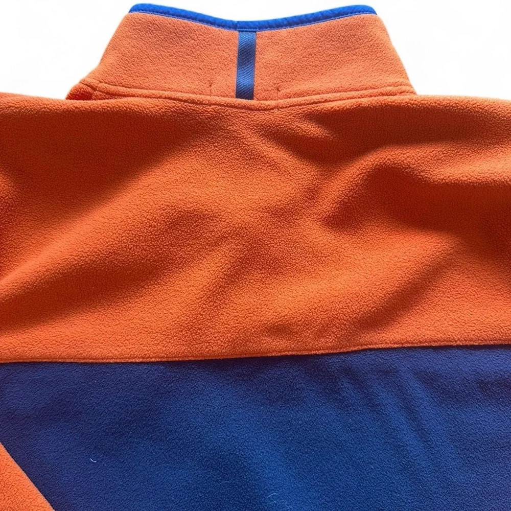 Polo‎ Ralph Lauren Men's Blue Orange Pullover 1/4 Button Up Fleece Sweater L